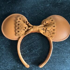 Disney Parks Desert Suede Faux Leather Minnie Ears Headband